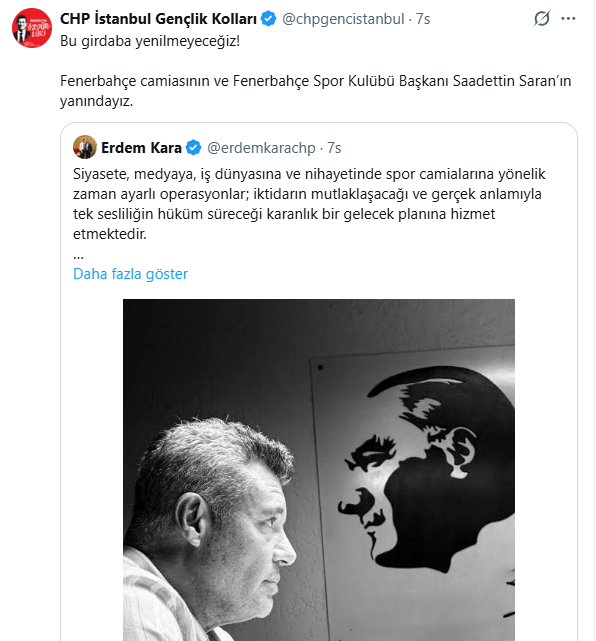 CHP'nin seküler sermaye sevdası uyuşturucu dinlemiyor! Sadettin Saran'a apartopar sahip çıktılar!