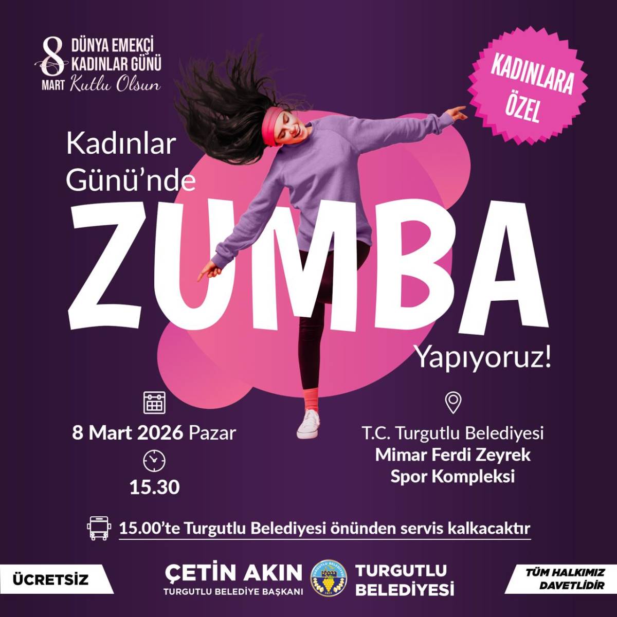 Turgutlu’da 8 Mart’a Özel Zumba Etkinliği