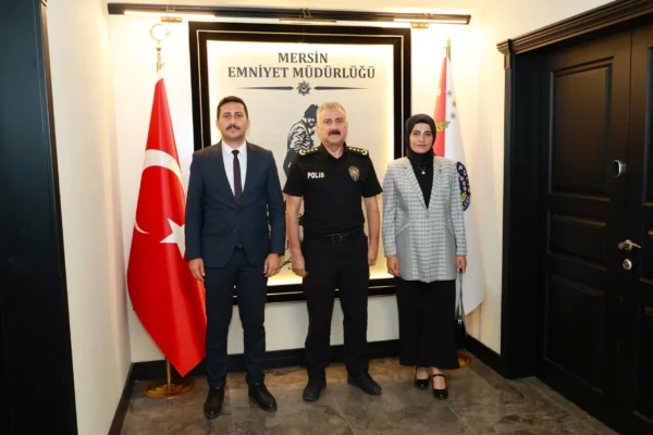 Gülnar Cumhuriyet Başsavcısı Sn. Şahin Şiar AL ve Hakim Sn.Aklima MACİT, İl Emniyet Müdürümüz Sn.Fahri AKTAŞ’ı Ziyaret Etti