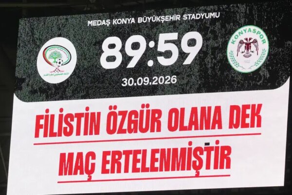 Konya’da Filistin için oynadılar. Dünyaya en anlamlı mesajı skorboarddan verdiler