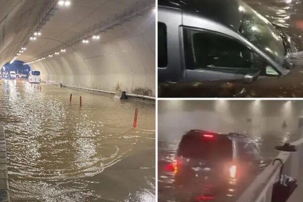 Kuvvetli sağanak yine İstanbul’u vurdu. Yollar göle döndü, baba ile kız son anda kurtarıldı