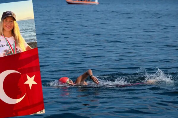 Milli yüzücüden 10 saat 20 dakikalık çifte rekor